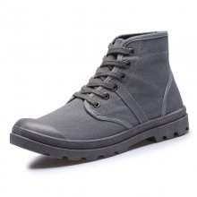 Cuculus Casual Lace-Up Leather Ankle Shoes yan grey