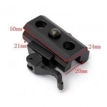 Heavy Duty Quick Detach 20mm Bipod Mount Rail closed with dimensions