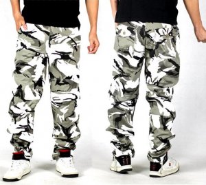 front and back white cargo pants